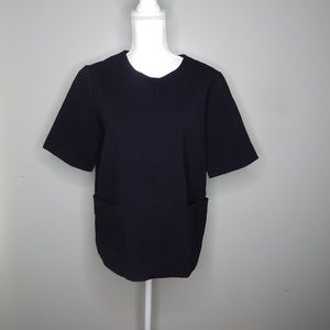 everlane women blouse black sz L